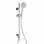 RAK Chrome Round Slide Rail Kit With 3 Function Shower Handset And Integral Wall Outlet