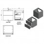 Essential Dakota 500mm Unit with Basin & 2 Drawers, Onyx Grey