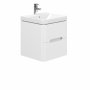 Essential Colorado 500mm Wall Hung Unit with Basin & 2 Drawers, Matt White