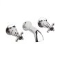 Bayswater Black & Chrome 3 Tap Hole Wall Mounted Basin Mixer