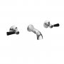 Bayswater Black & Chrome Lever 3TH Basin Mixer with Hex Collar