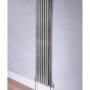 DQ Heating Cove 1800 x 413mm Vertical Double Column Brushed Stainless Steel Radiator