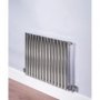 DQ Heating Cove 600 x 590mm Horizontal Double Column Polished Stainless Steel Radiator