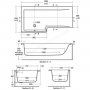 Ideal Standard Concept Space Idealform Plus+ Left Hand 170cm Square Shower Bath