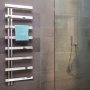 Bisque Alban Dual Fuel Designer Towel Warmer - Stainless Steel Mirror 1380mm x 500mm