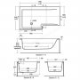 Ideal Standard Concept Space 150cm Square Shower Bath - Left Hand