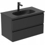 Ideal Standard Tesi Silk Black 80cm 2 Drawer Vanity Unit