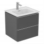 Ideal Standard Strada II 500mm 2 Drawer Wall Hung Matt Anthracite Vanity Unit