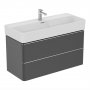 Ideal Standard Strada II 1000mm Wall Hung Matt Anthracite Washbasin Unit with 2 Drawers
