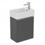 Ideal Standard Strada II 450mm Wall Hung Matt Anthracite Right Hand Guest Washbasin Unit