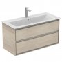 Ideal Standard Connect Air 1000mm Vanity Unit (Light Brown Wood with Matt Light Brown Interior)