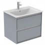 Ideal Standard Connect Air 600mm 2 Drawer Vanity Unit (Gloss Grey with Matt White Interior)