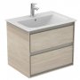 Ideal Standard Connect Air 600mm 2 Drawer Vanity Unit (Light Brown Wood with Matt Light Brown Interior)