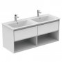 Ideal Standard Connect Air 1200mm Vanity Unit with Open Shelf (Gloss White with Matt Grey Interior)