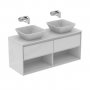 Ideal Standard Connect Air 1200mm Vanity Unit with Open Shelf (Gloss Grey with Matt White Interior)