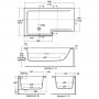 Ideal Standard Concept Space Right Hand 150cm Idealform Plus+ Shower Bath