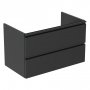 Ideal Standard Tesi Silk Black 80cm 2 Drawer Vanity Unit