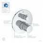 Ideal Standard Ceratherm T100 Built-In Round Thermostatic 2 Outlet Chrome Shower Mixer