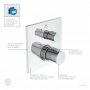 Ideal Standard Ceratherm C100 Built-In Square Thermostatic 1 Outlet Chrome Shower Mixer