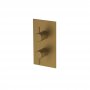 Britton Bathrooms Hoxton Brushed Brass Thermostatic Shower Mixer Valve with Diverter