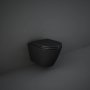 RAK Ceramics Feeling Rimless 365mm Wall Hung Matt Black Pan