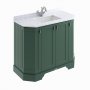 BC Designs Victrion 1000mm Forest Green 4 Door Angled Basin Unit