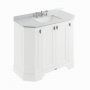 BC Designs Victrion 1000mm Nimbus White 4 Door Angled Basin Unit