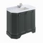 BC Designs Victrion 1000mm Dark Lead 4 Door Angled Basin Unit