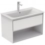 Ideal Standard Connect Air 800mm Vanity Unit with 1 Drawer and Open Shelf (Gloss White with Matt Grey Interior)