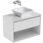 Ideal Standard Connect Air 800mm Vanity Unit with 1 Drawer and Open Shelf (Gloss White with Matt Grey Interior)