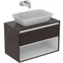 Ideal Standard Connect Air 800mm Vanity Unit with 1 Drawer and Open Shelf (Matt Dark Brown with Matt White Interior)