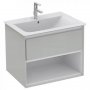 Ideal Standard Connect Air 600mm Vanity Unit with Open Shelf (Gloss Grey with Matt White Interior)