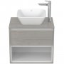 Ideal Standard Connect Air 600mm Vanity Unit with Open Shelf (Light Grey Wood with Matt White Interior)