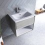 Ideal Standard Connect Air 600mm Vanity Unit with Open Shelf (Light Grey Wood with Matt White Interior)