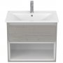 Ideal Standard Connect Air 600mm Vanity Unit with Open Shelf (Light Grey Wood with Matt White Interior)