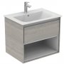 Ideal Standard Connect Air 600mm Vanity Unit with Open Shelf (Light Grey Wood with Matt White Interior)