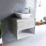 Ideal Standard Connect Air 600mm Vanity Unit with Open Shelf (Light Grey Wood with Matt White Interior)