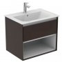 Ideal Standard Connect Air 600mm Vanity Unit with Open Shelf (Matt Dark Brown with Matt White Interior)