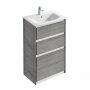 Ideal Standard Connect Air 600mm Freestanding Vanity Unit (Light Grey Wood with Matt White Interior)