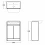 Ideal Standard Connect Air 600mm Floor Standing Semi Countertop Basin Unit (Gloss White with Matt Grey Interior)