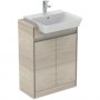 Ideal Standard Connect Air 600mm Floor Standing Semi Countertop Basin Unit (Light Brown Wood with Matt Light Brown Interior)