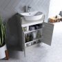 Ideal Standard Connect Air 600mm 2 Door Semi Countertop Basin Unit (Light Grey Wood with Matt White Interior)