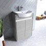 Ideal Standard Connect Air 600mm 2 Door Semi Countertop Basin Unit (Light Grey Wood with Matt White Interior)