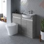 Ideal Standard Connect Air 600mm 2 Door Semi Countertop Basin Unit (Light Grey Wood with Matt White Interior)