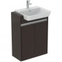 Ideal Standard Connect Air 600mm Floor Standing Semi Countertop Basin Unit (Matt Dark Brown with Matt White Interior)