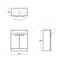 Ideal Standard Tempo Lava Grey Semi Countertop Unit with 2 Doors