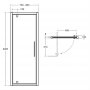 Ideal Standard i.life 800mm Bright Silver Pivot Door