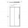 Ideal Standard i.life 1100mm Bright Silver Sliding Door