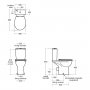 Ideal Standard Eurovit+ Comfort Height Close Coupled WC with Soft Close Seat