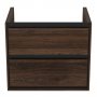 Ideal Standard Connect Air 600mm 2 Drawer Vanity Unit (Wood with Silk Black Interior)